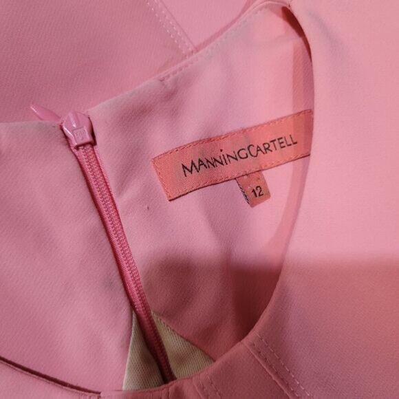 Manning Cartell Pink High Neck Bodycon Sleeveless Pencil Dress - Size‎ 8 - Picture 8 of 10